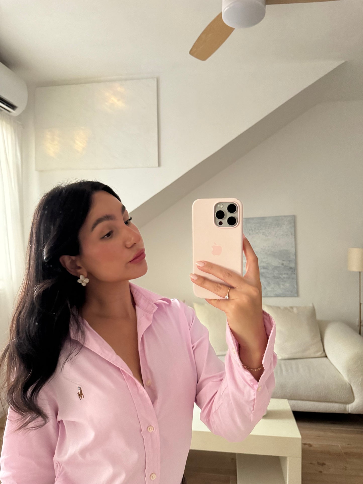 עגילי פרח לבן