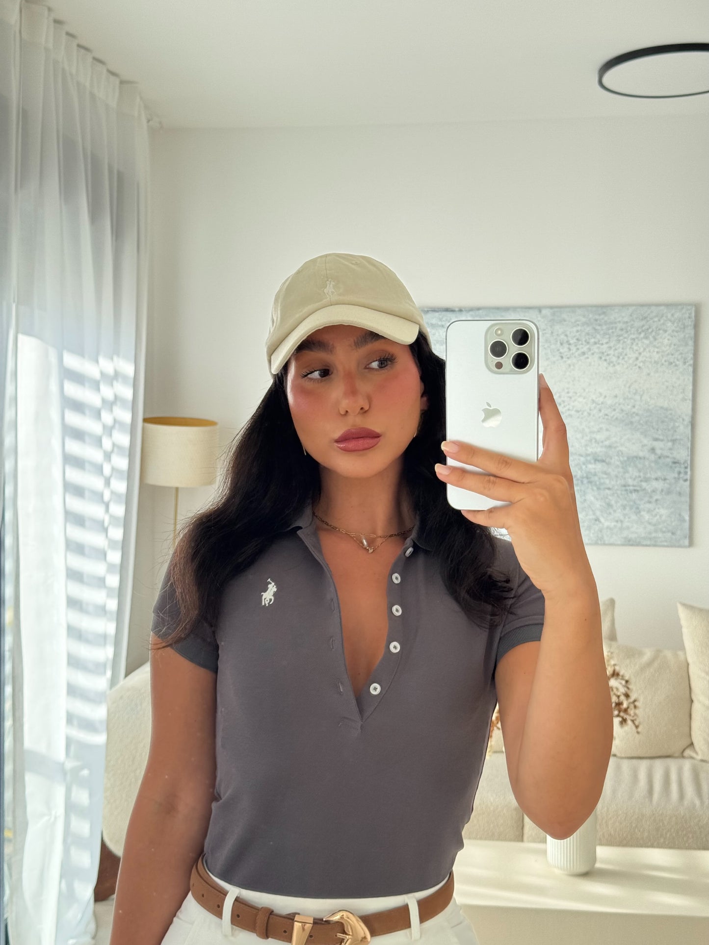 כובע ראלף לורן לנשים בצבע קרם | Polo Ralph Lauren Women’s Cap
