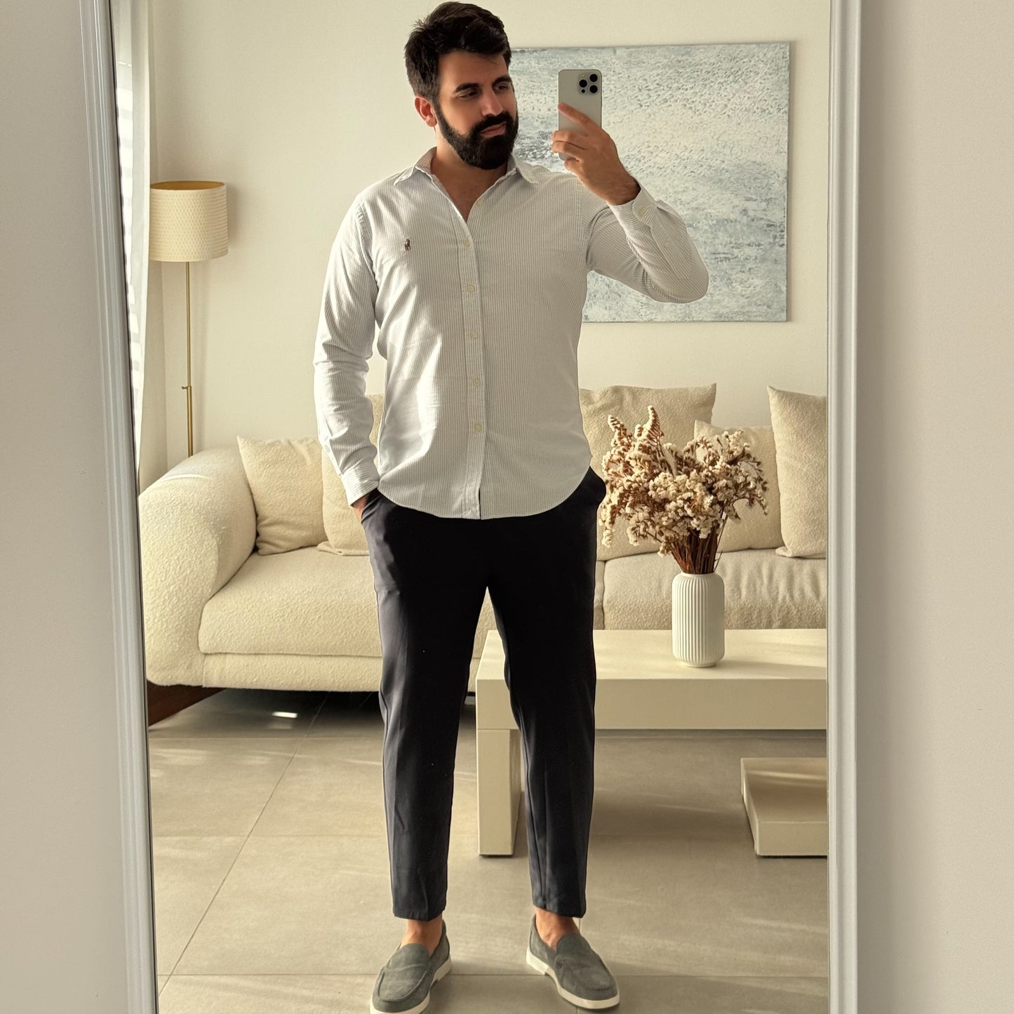 מכנס מחויט לגברים בצבע אפור
