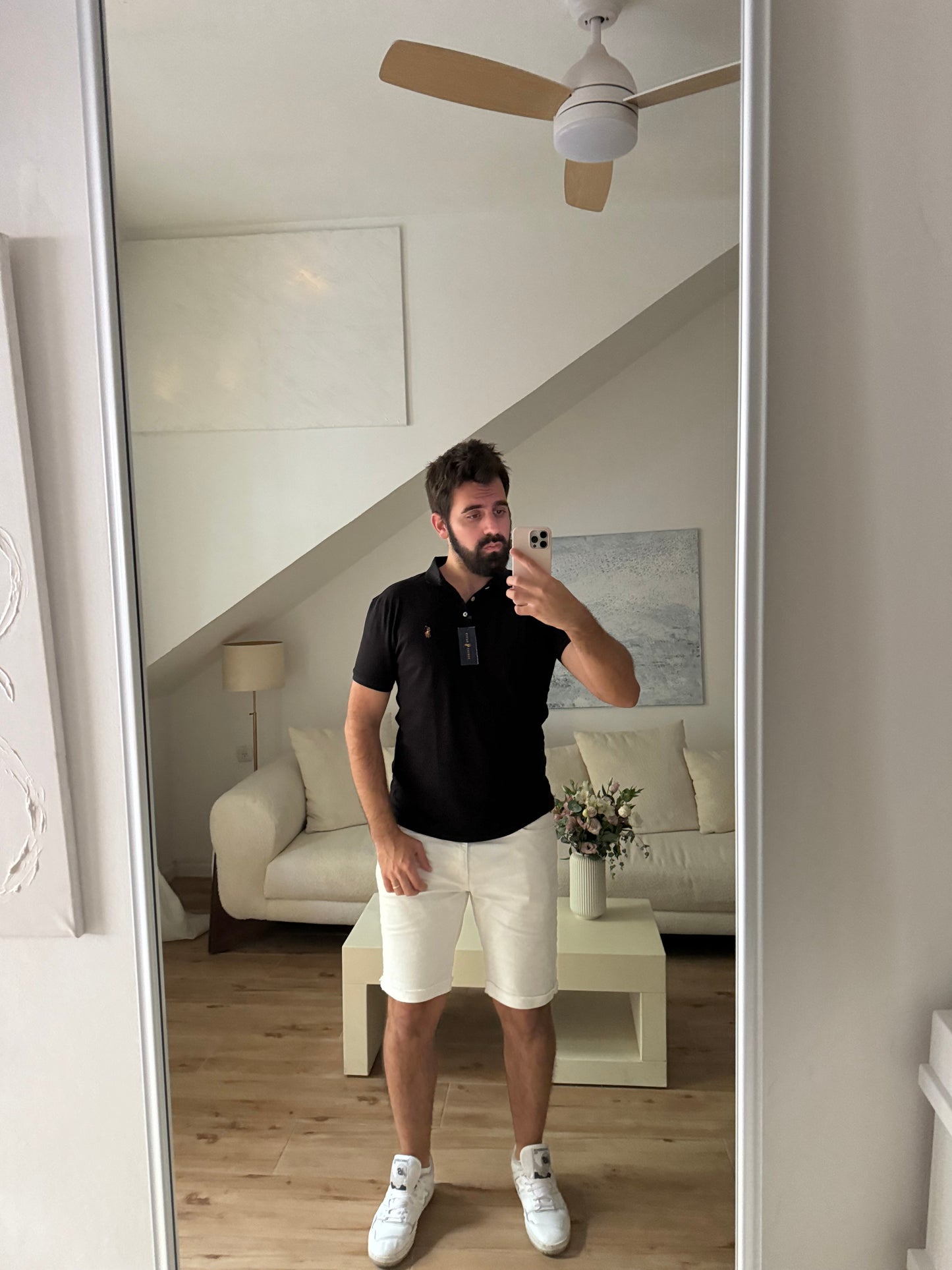 חולצת פולו קצרה ראלף לורן בשחור