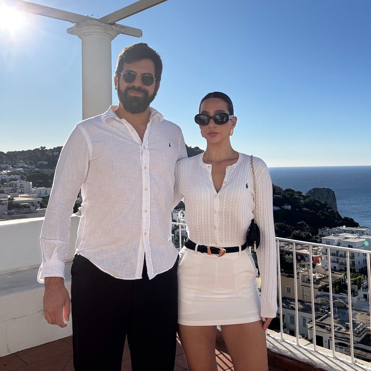 קרדיגן סריג סוודר פולו ראלף לורן בלבן