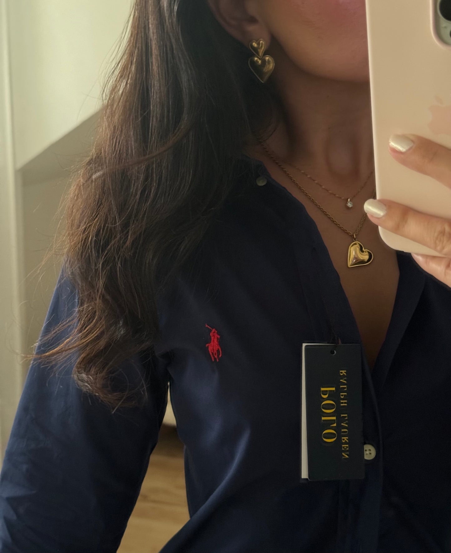 חולצה מכופתרת פולו ראלף לורן בכחול כהה