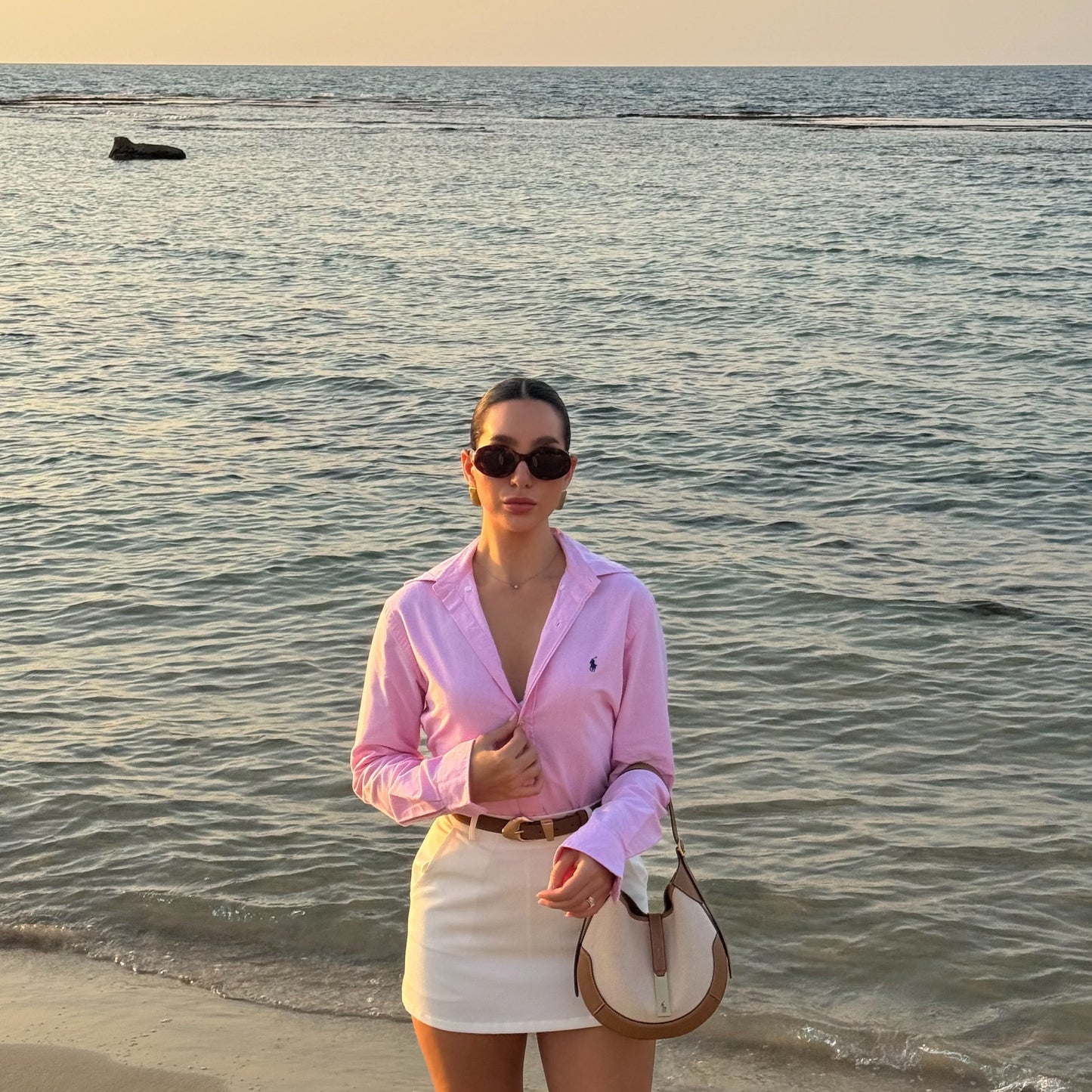 חולצה מכופתרת פולו ראלף לורן לנשים בצבע ורוד