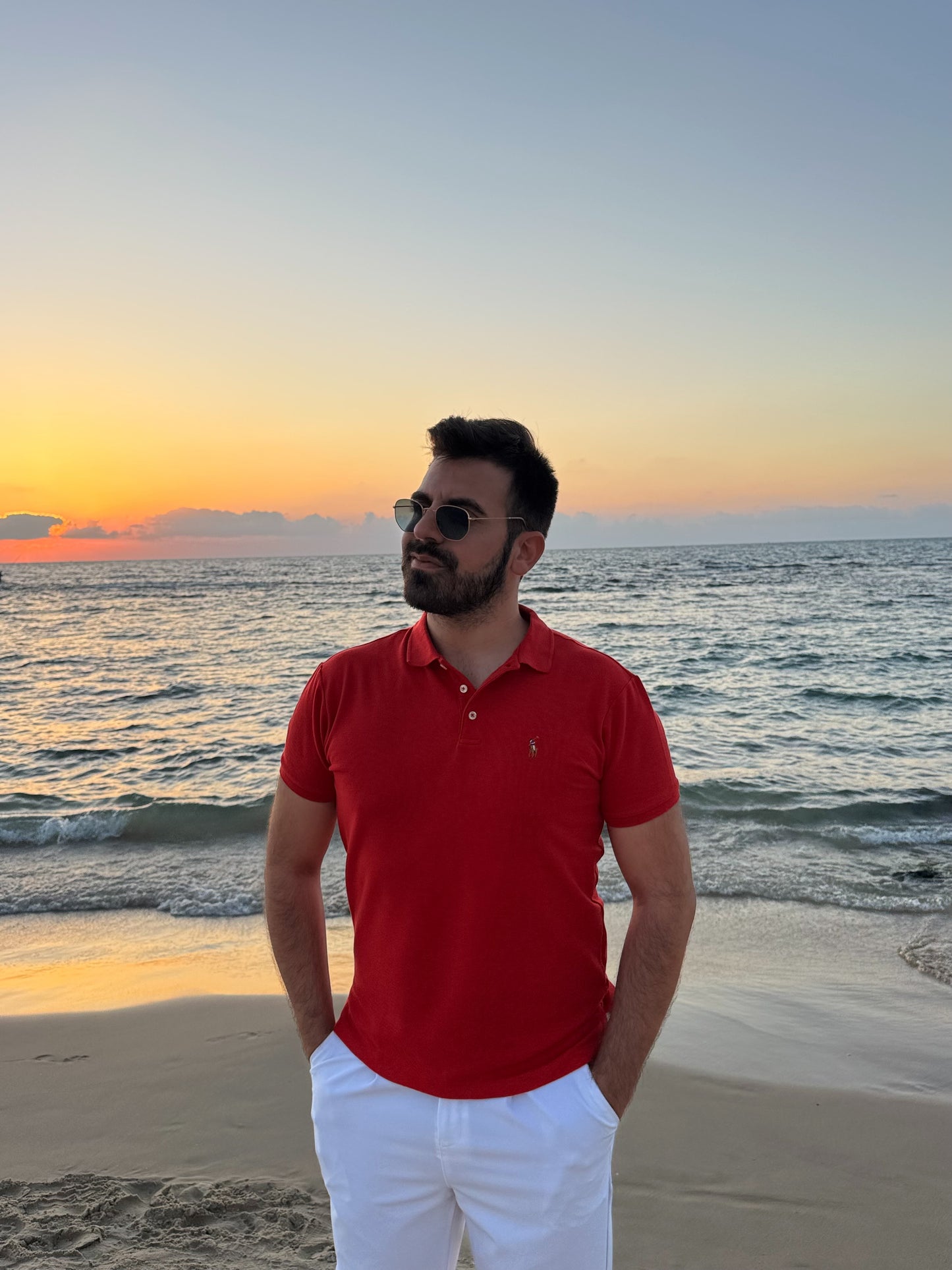 חולצת פולו קצרה ראלף לורן באדום