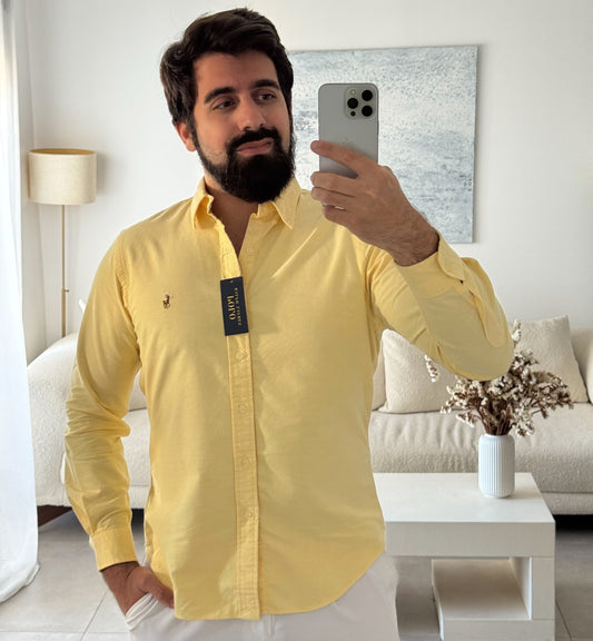 חולצה מכופתרת פולו ראלף לורן בצהוב