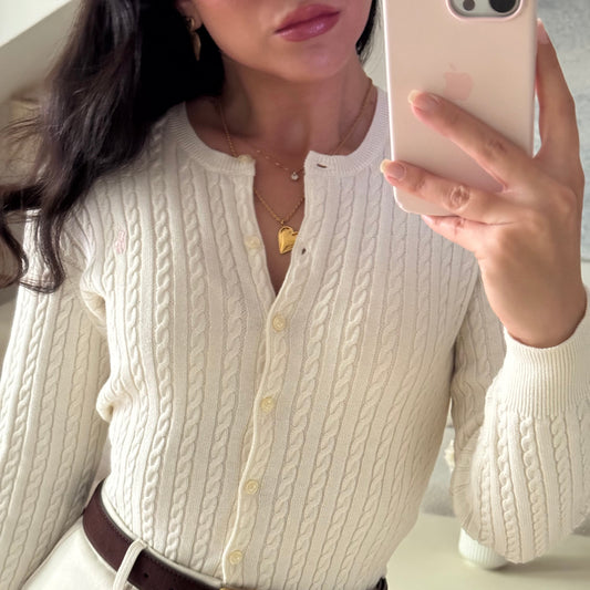 קרדיגן סרוג לבן לנשים של Polo Ralph Lauren