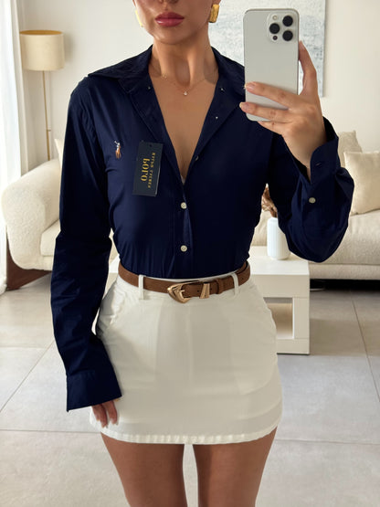 חולצה מכופתרת פולו ראלף לורן בצבע כחול כהה