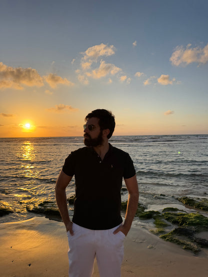 חולצת פולו קצרה ראלף לורן בשחור