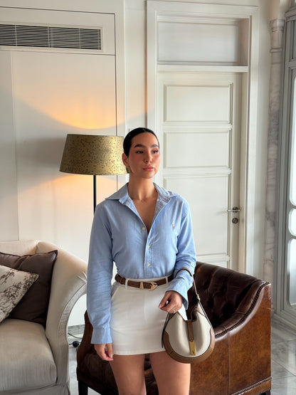 חולצה מכופתרת פולו ראלף לורן לנשים בכחול