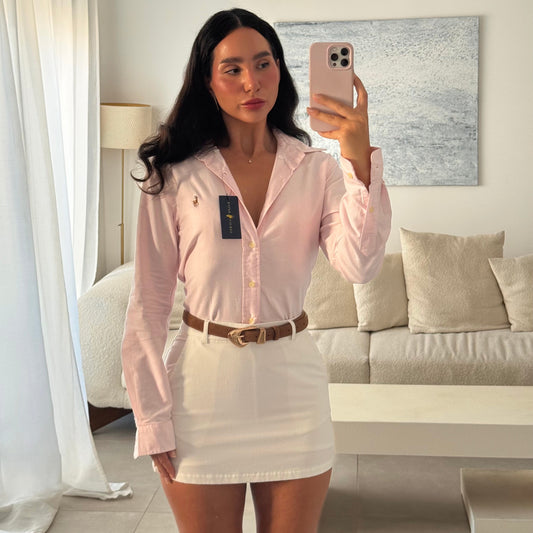 חולצה מכופתרת פולו ראלף לורן לנשים בצבע ורוד בייבי