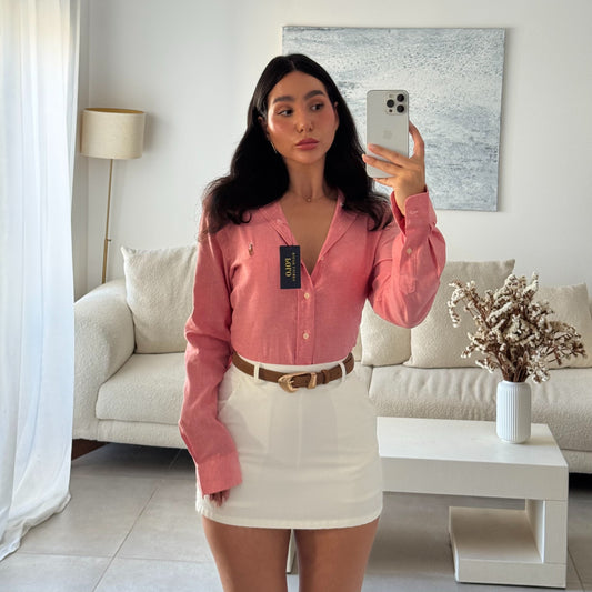 חולצה מכופתרת פולו ראלף לורן בורוד אפרסק