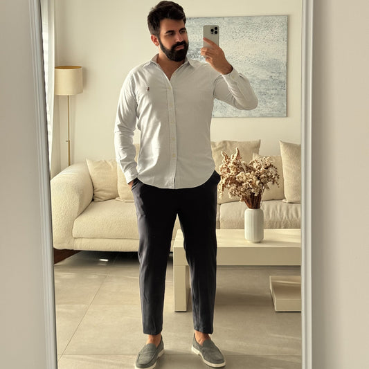 מכנס מחויט לגברים בצבע אפור