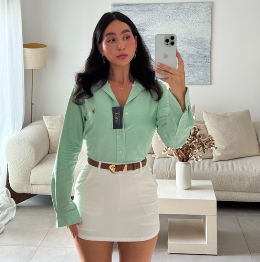 חולצה מכופתרת פולו ראלף לורן בירוק בהיר