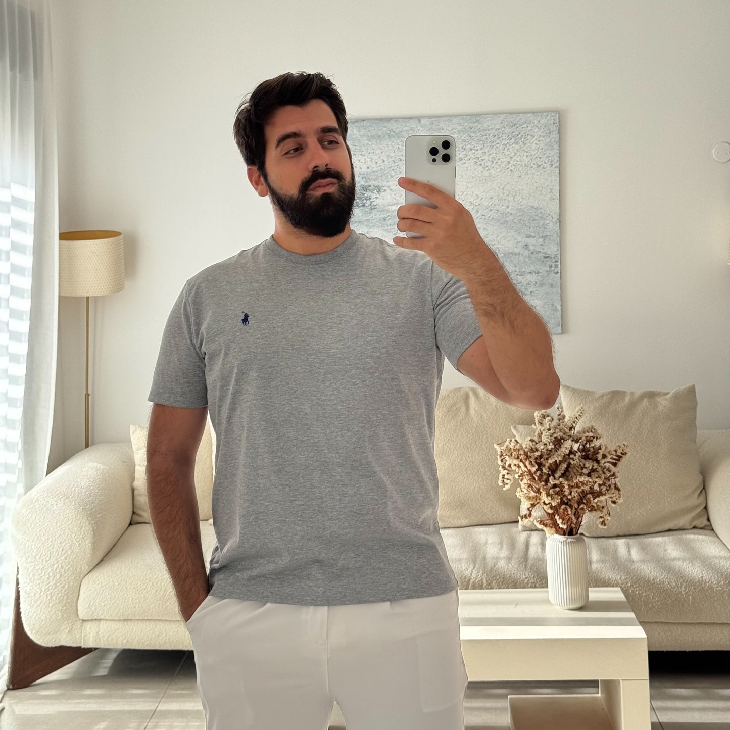 טי שירט פולו ראלף לורן בצבע אפור