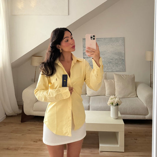 חולצה מכופתרת פולו ראלף לורן לנשים בצבע צהוב