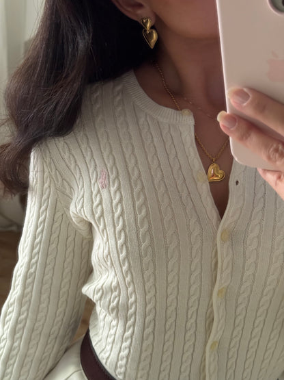 קרדיגן סרוג לבן לנשים של Polo Ralph Lauren