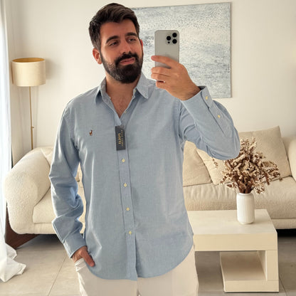 חולצה מכופתרת פולו ראלף לורן לגברים בכחול