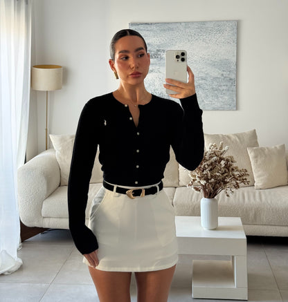 קרדיגן סריג סוודר פולו ראלף לורן בשחור