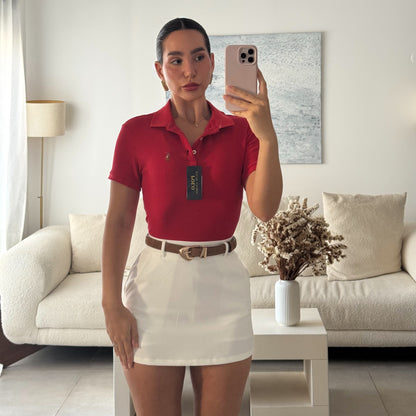 חולצת פולו קצרה ראלף לורן באדום