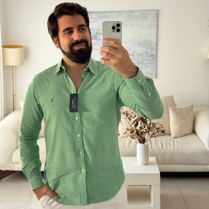 חולצה מכופתרת פולו ראלף לורן לגברים בירוק