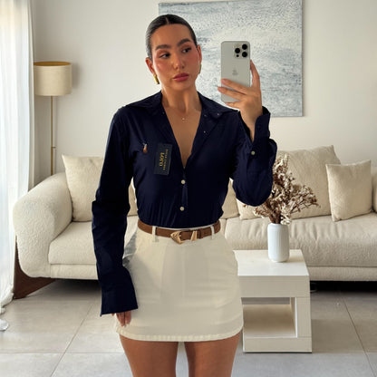 חולצה מכופתרת פולו ראלף לורן בצבע כחול כהה