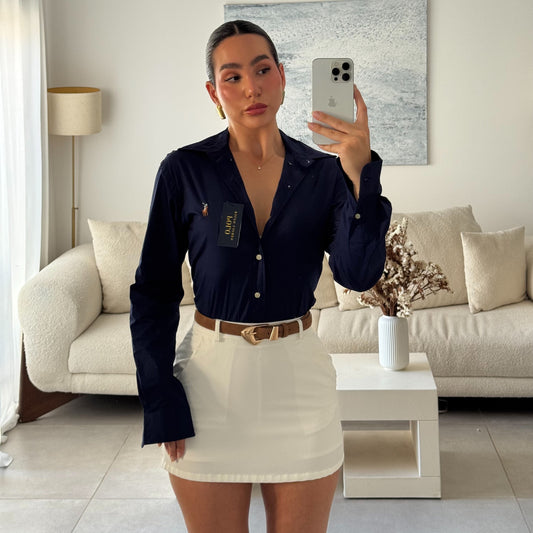 חולצה מכופתרת פולו ראלף לורן בצבע כחול כהה