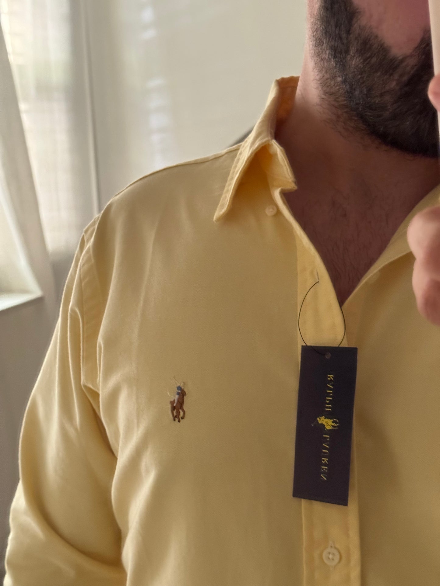 חולצה מכופתרת פולו ראלף לורן בצהוב