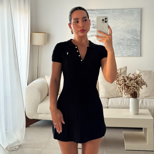 שמלה סרוגה פולו ראלף לורן בכחול כהה