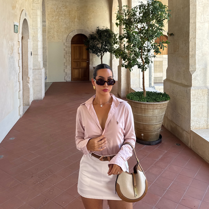 חולצה מכופתרת פולו ראלף לורן לנשים בצבע ורוד בייבי