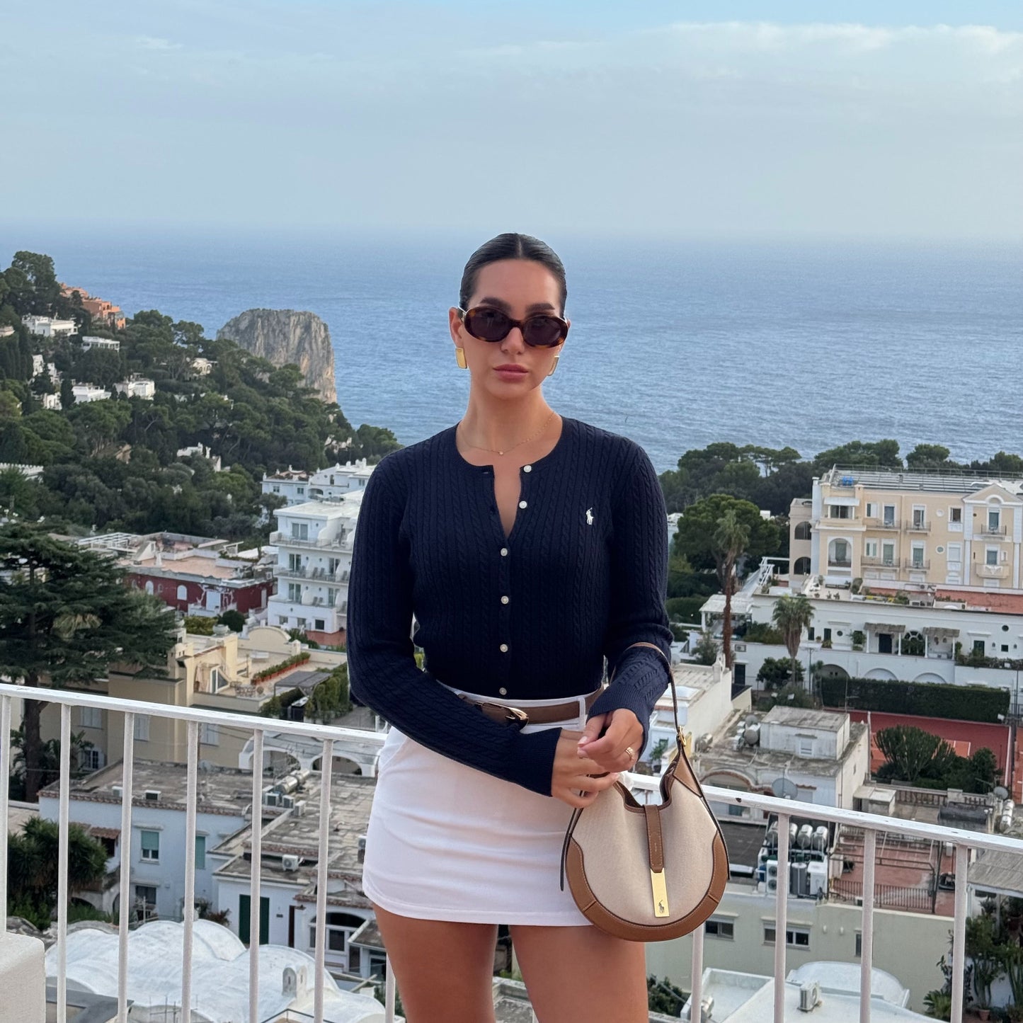 קרדיגן סריג סוודר פולו ראלף לורן כחול כהה