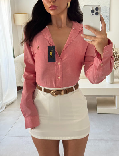 חולצה מכופתרת פולו ראלף לורן בורוד אפרסק