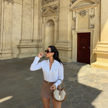 חולצה מכופתרת פולו ראלף לורן בלבן