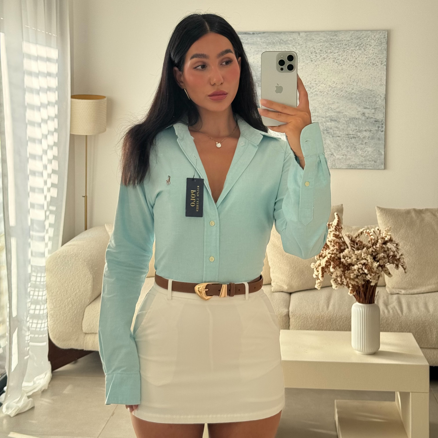 חולצה מכופתרת פולו ראלף לורן בטורקיז