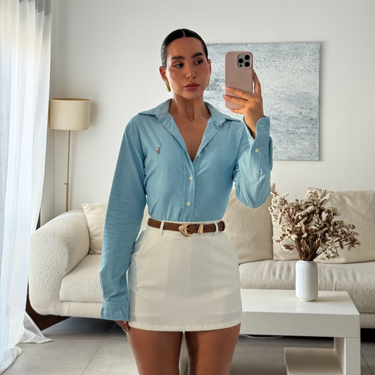 חולצה מכופתרת פולו ראלף לורן בטורקיז כהה