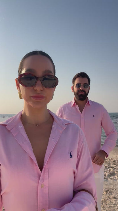 חולצה מכופתרת פולו ראלף לורן לנשים בצבע ורוד