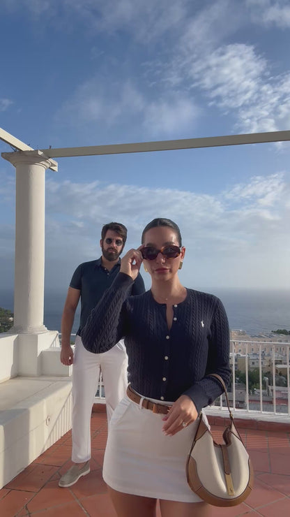 קרדיגן סריג סוודר פולו ראלף לורן כחול כהה