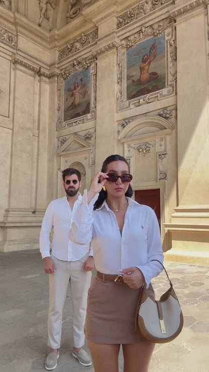 חולצה מכופתרת פולו ראלף לורן בלבן