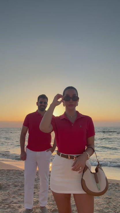 חולצת פולו קצרה ראלף לורן באדום