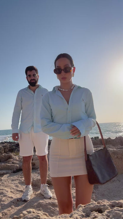 חולצה מכופתרת פולו ראלף לורן לגברים בצבע טורקיז